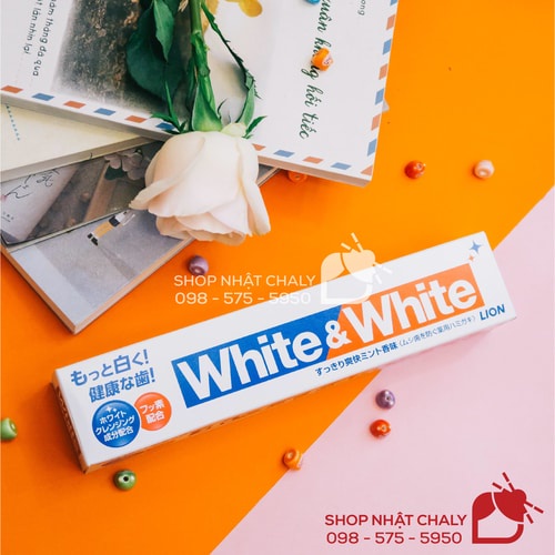 Kem đánh răng làm trắng răng White & White Lion 150g nội địa Nhật