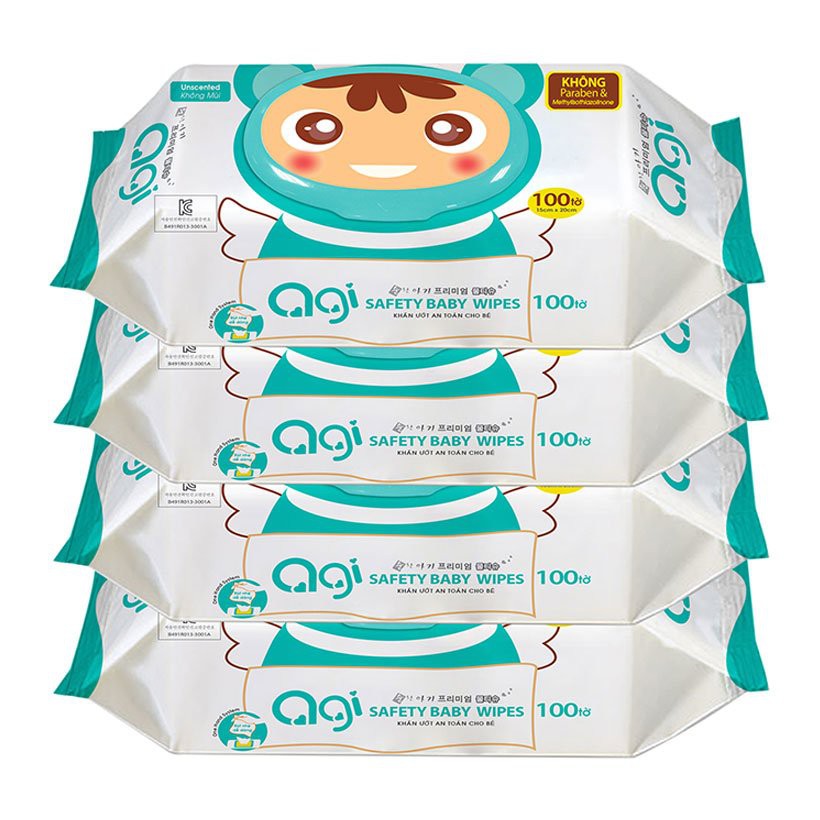 Combo 6 gói khăn ướt Agi không mùi
