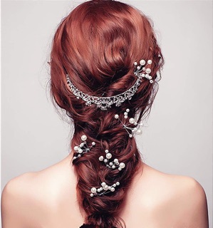 Ghim cài tóc đính hạt ngọc cô dâu, phù dâu tạo kiểu tóc