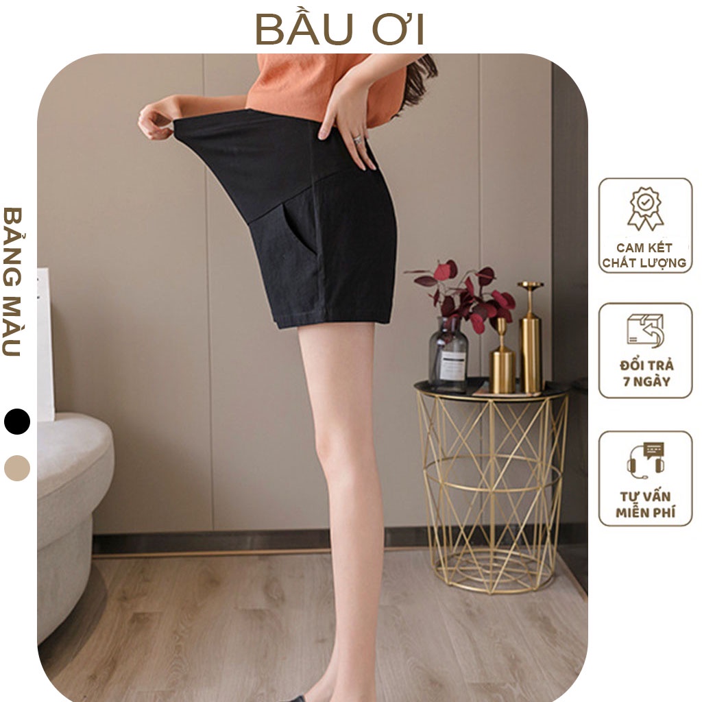 [BAUOI Q01] QUẦN SÓC BẦU CHẤT ĐŨI SIÊU MÁT CÓ CHỈNH CHUN THOẢI MÁI CHO MẸ BẦU - QUẦN ĐÙI - SOOC