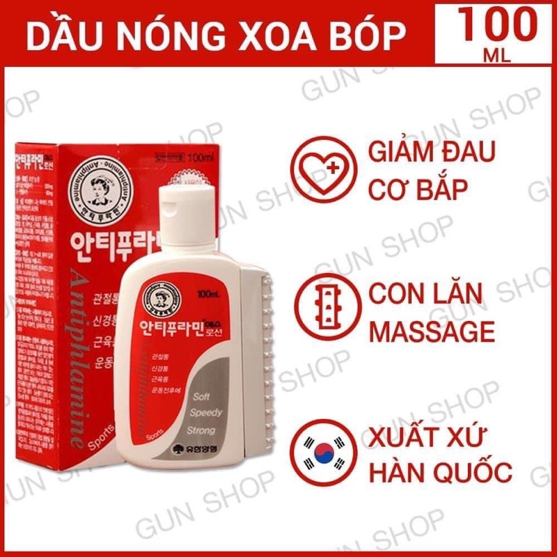 Dầu nóng xoa bóp Hàn Quốc kèm thanh lăn