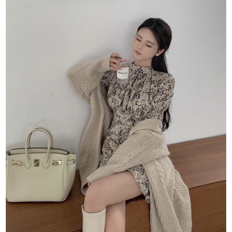 Áo khoác len form dài style Hàn Quốc mùa đông 2020