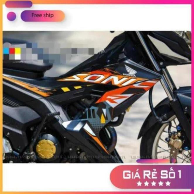 TEM RỜI SONIC 150 ĐEN CAM