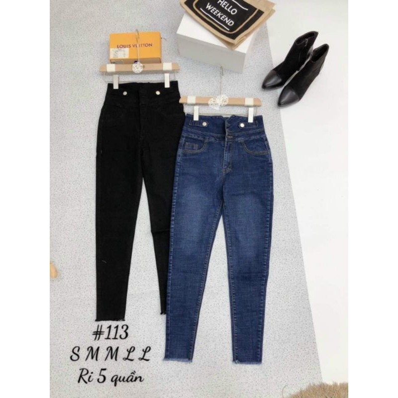 Quần jean nữ cạp cao 5khuy mẫu mới freeship | BigBuy360 - bigbuy360.vn
