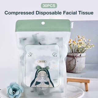 Set 30 Khăn Giấy Khô Dạng Nén Dùng Một Lần Tiện Dụng Khi Đi Du Lịch