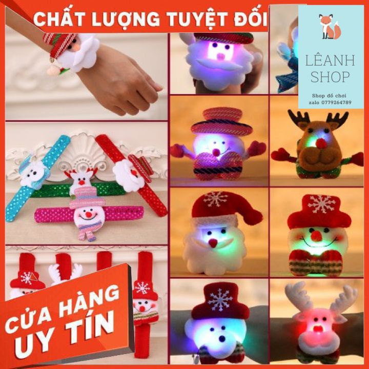 Vòng Tay Noel⭐Có Phát Sáng vải nhung dạ đồ chơi đồng hồ đeo tay quà tặng học sinh trong mùa giáng sinh cho bé