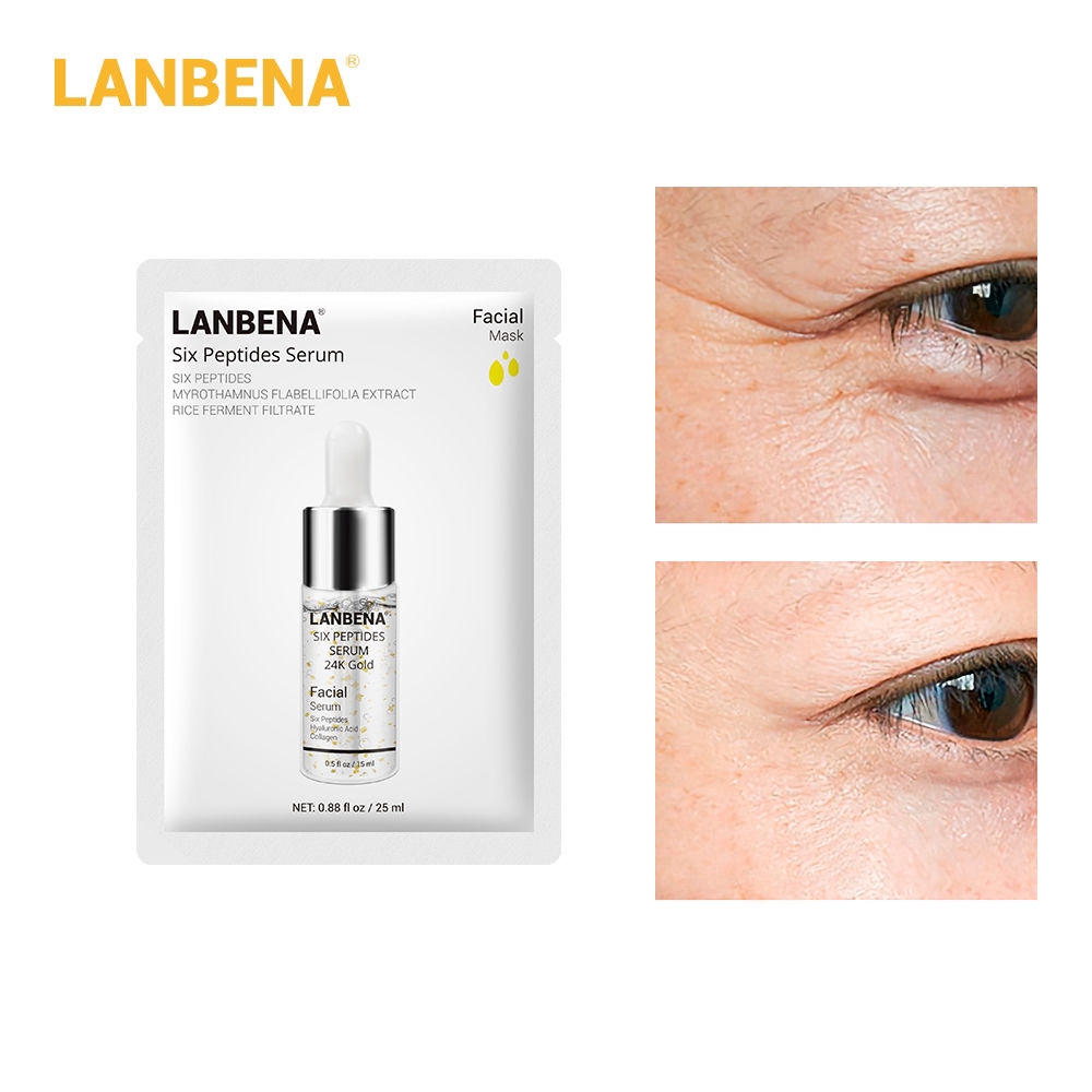 LANBENA 24K Gold Peptide Serum Mask Anti-wrinkle Moisturizing Remove Fine Lines 25ml