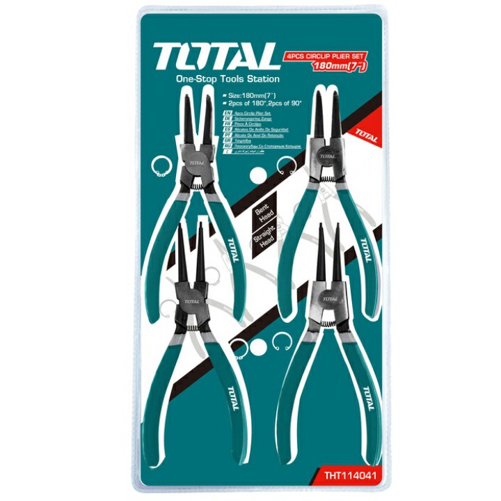Total Bộ 4 kìm kiềm mở phe 7inch 180mm THT114041