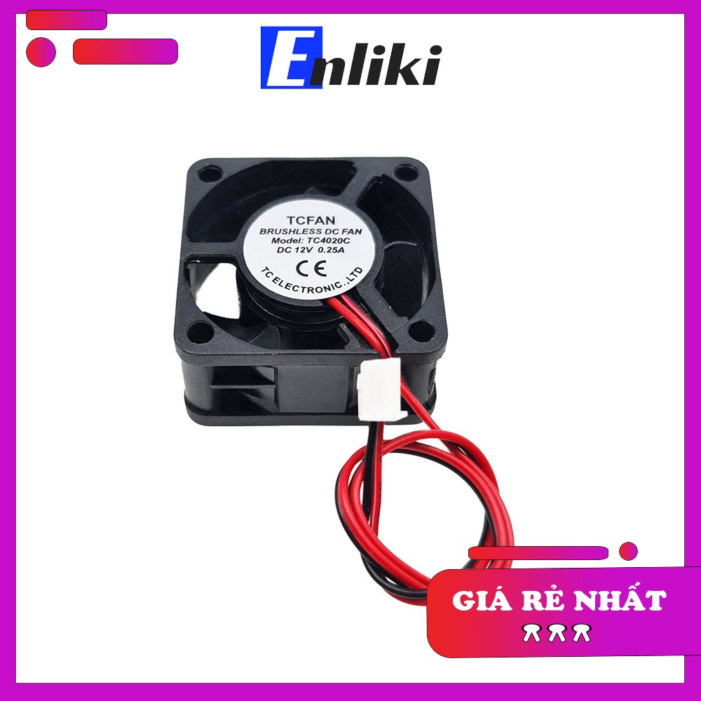 Quạt tản nhiệt kích thước 4x4x2cm 12V 0.25A