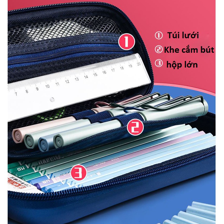 Hộp Bút Họa Tiết Hình 3D Bọc PU Siêu Nhẹ Chống Thấm Nước - Dễ Thương