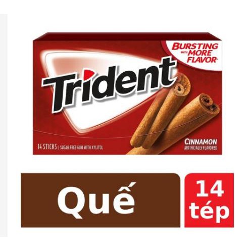 [siêu hot] Kẹo Cao Su Không Đường Trident Hương Quế 26.6g