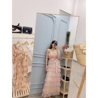 ĐẦM TẦNG LƯỚI CÚP DÁNG DÀI