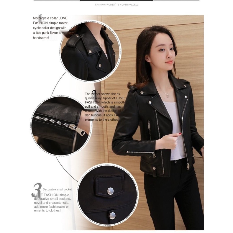 [free gift] Áo Khoác Da Pu Thời Trang Nữ Cá Tính