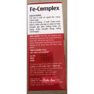 Fe-complex sắt bổ máu (hộp 20 ống)