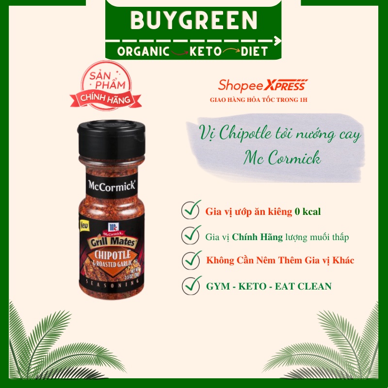 ( cay ) Gia vị Ăn Kiêng Mỹ chipotle & Roasted garlic ( vị chipotle và tỏi nướng )