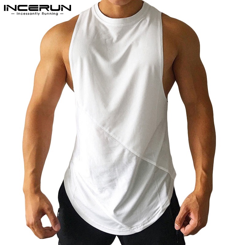 Áo tanktop INCERUN cổ tròn 2 màu thời trang mùa hè cho nam