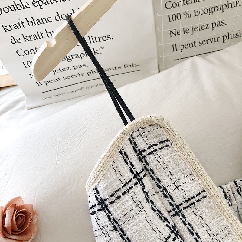 Áo Vest Cổ Chữ V Họa Tiết Sọc Caro Màu Sắc Tương Phản Phong Cách Retro Hàn Quốc