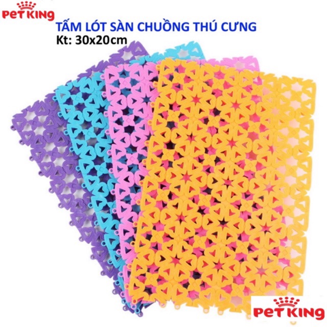 Tấm lót sàn Chuồng Chó, Mèo bằng nhựa nhiều màu bằng nhựa PVC 20x30cm