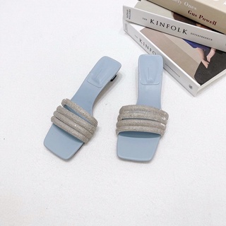Dép bản đính đá gót 5f cực xinh