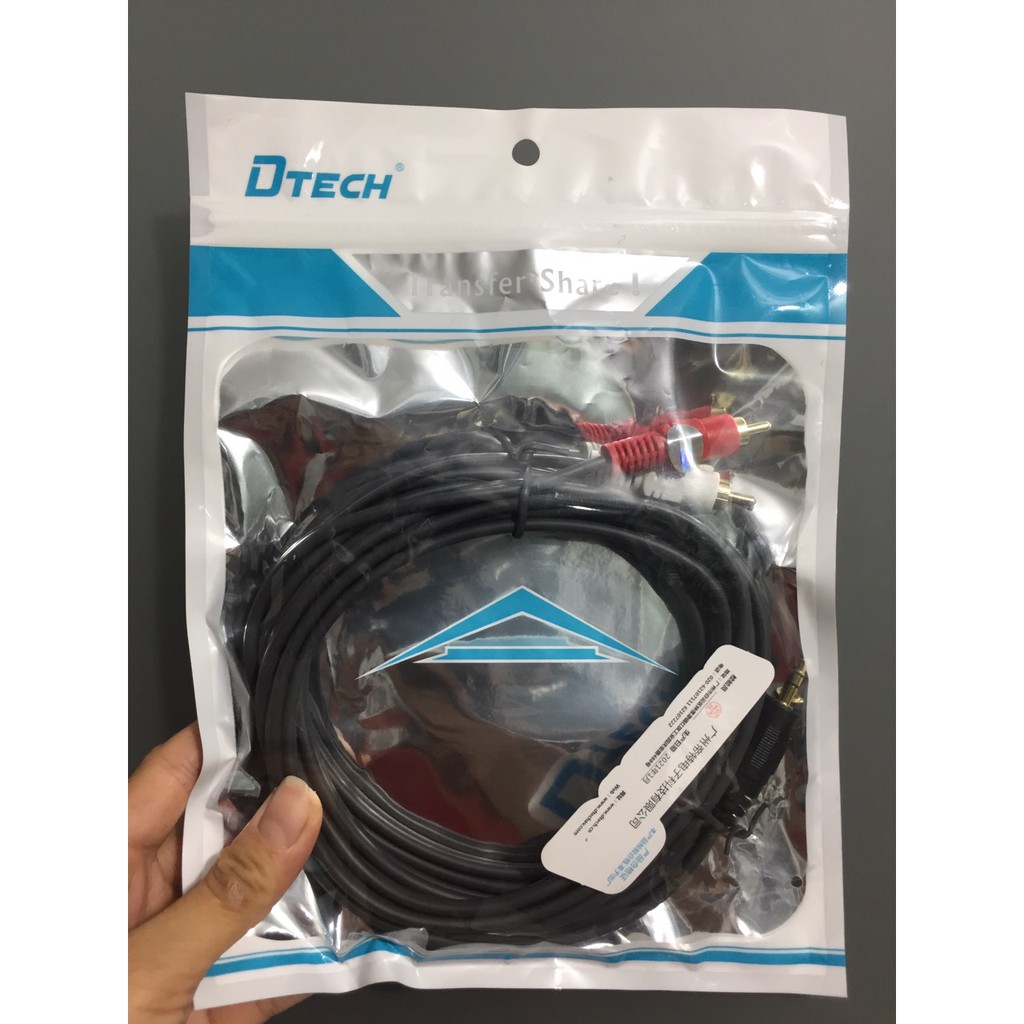 Cáp 3.5 ra 2 đầu RCA Dtech DT-6122