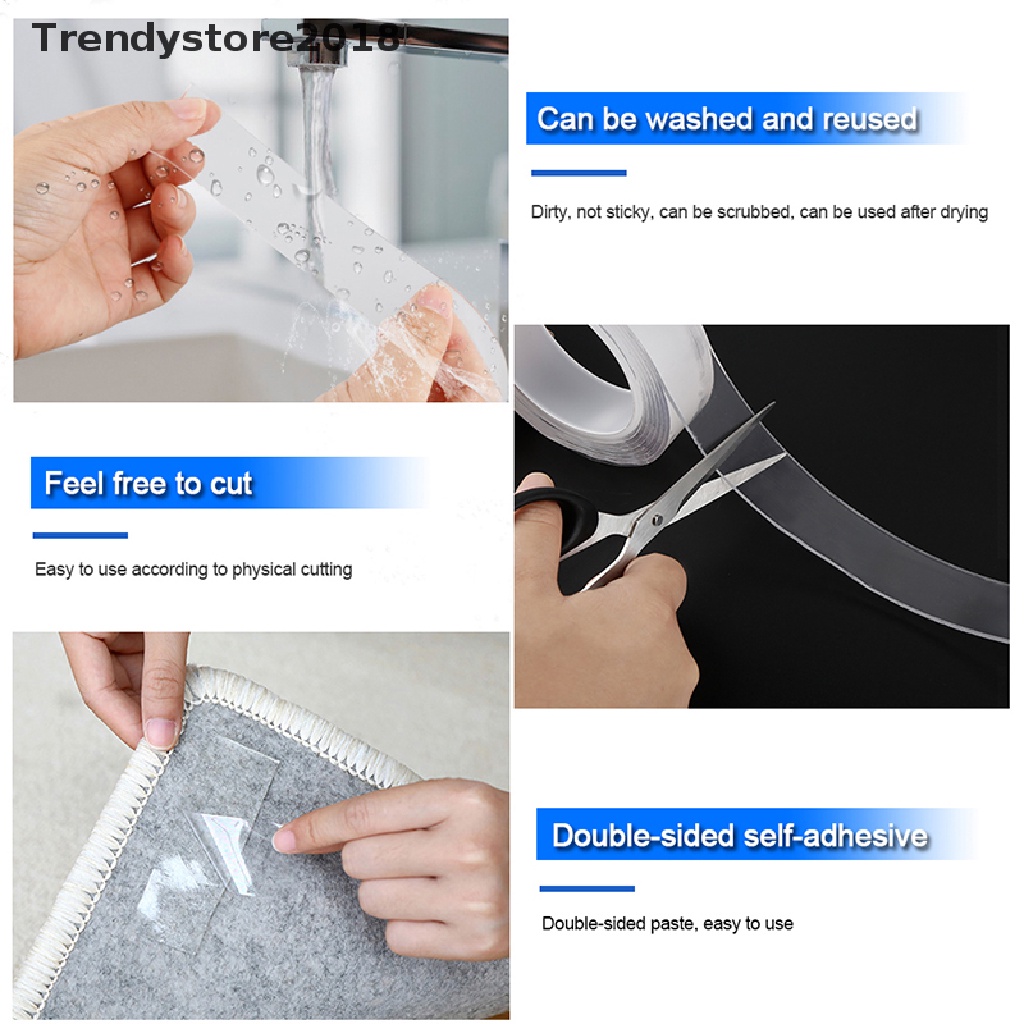 Băng Keo Hai Mặt Nano Trong Suốt Tái Sử Dụng Linh Hoạt 2018