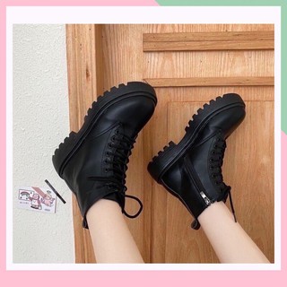 Boots Nữ 2 Khóa Kéo, Giày Boot Đế Chiến Binh Ngầu Bôt Ullzang Basic