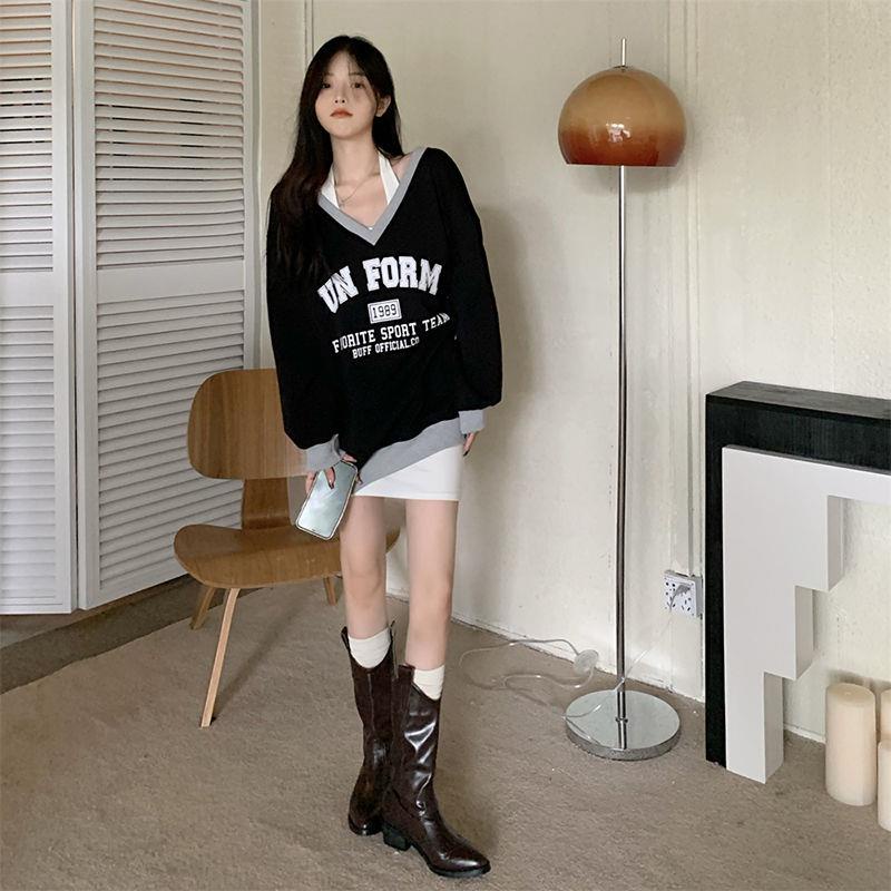 Áo sweater trễ vai dày dặn phong cách Hàn Quốc thời trang thu đông 2021 | BigBuy360 - bigbuy360.vn