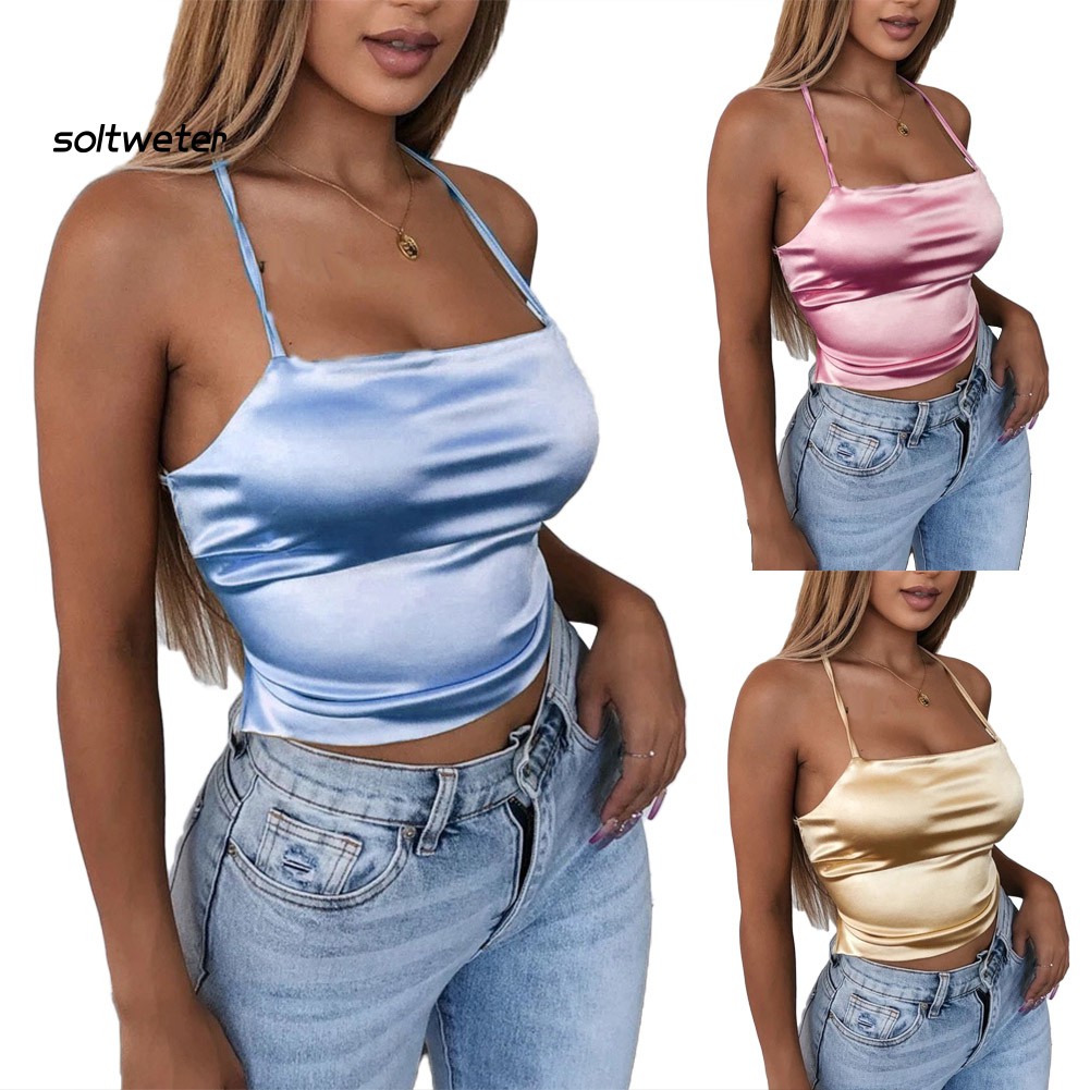 Áo Dây Nữ Lưng Trần Cộc Tay Quyến Rũ