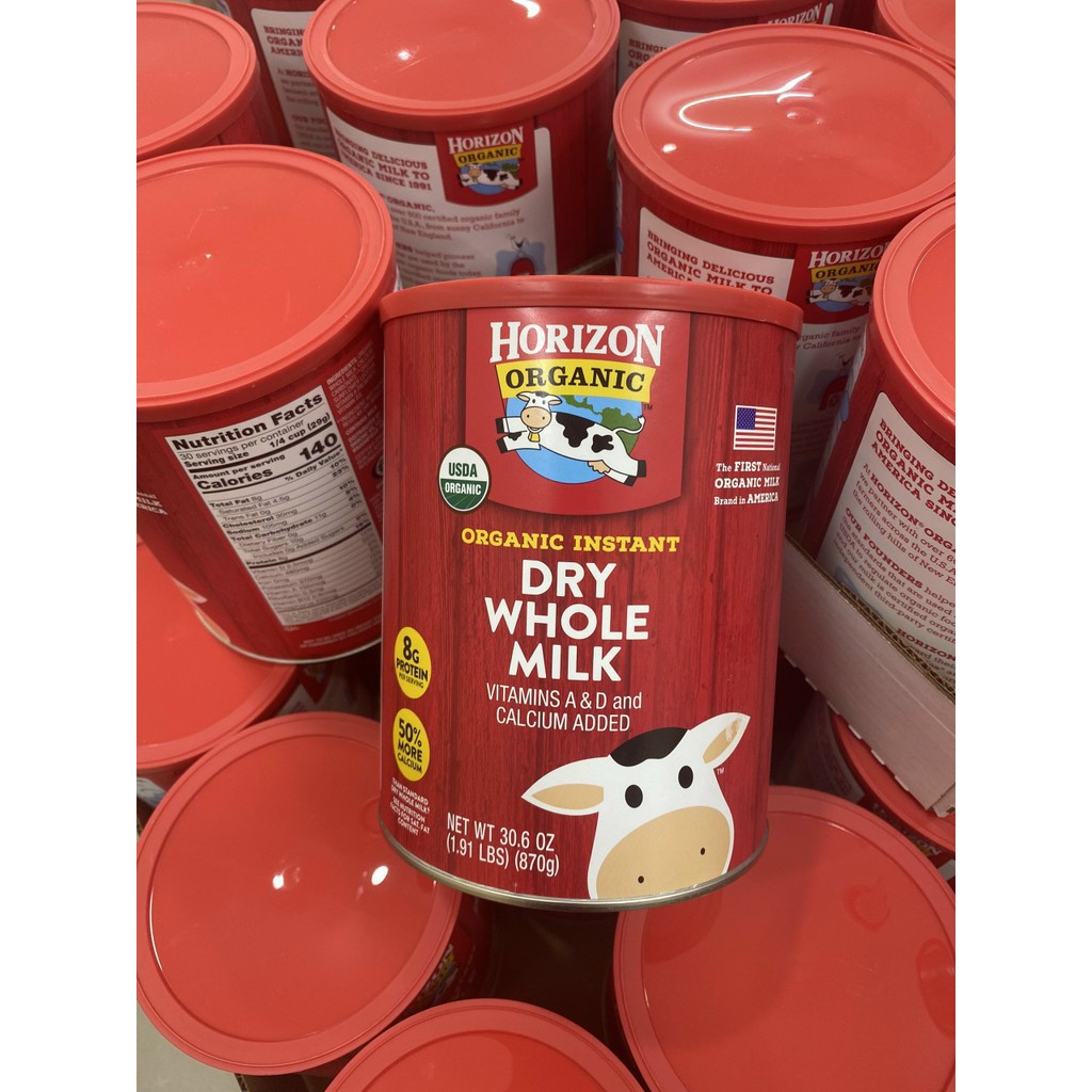 Sữa tươi nguyên kem dạng bột Horizon Organic Dry Whole Milk 870g – Mỹ (01.2023)