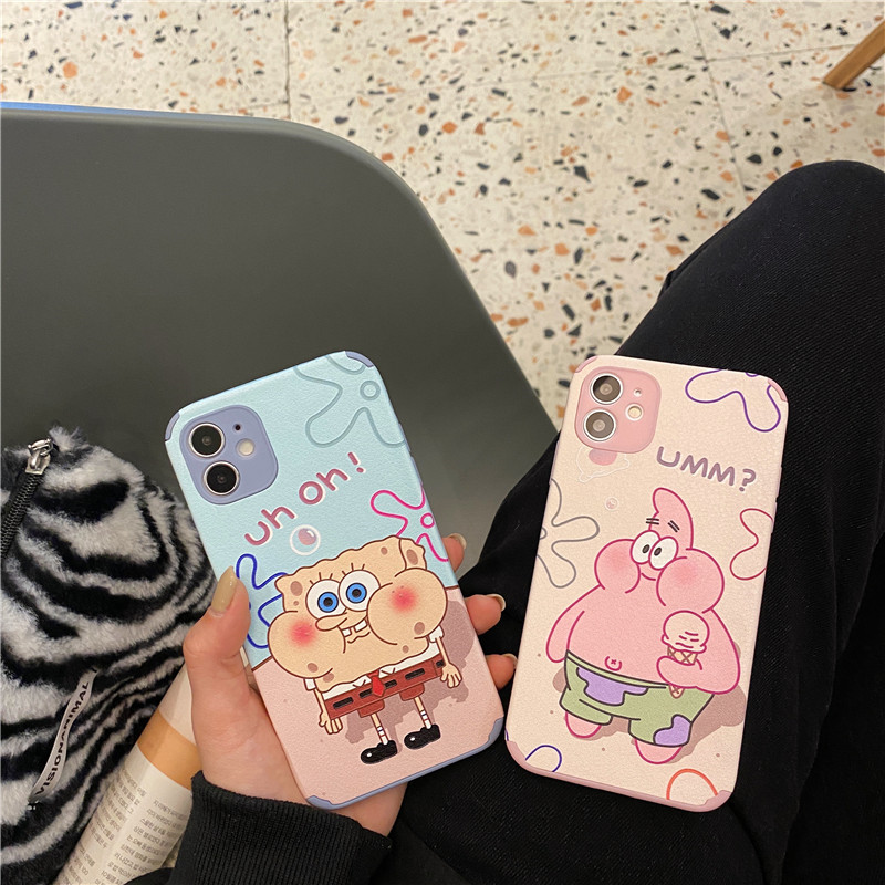 Ốp Lưng Tpu Mềm In Hình Spongebob Màu Nước Cho Iphone 12 11 Pro Max 7 8 Plus Iphone X Xs Max Xr Se 2020