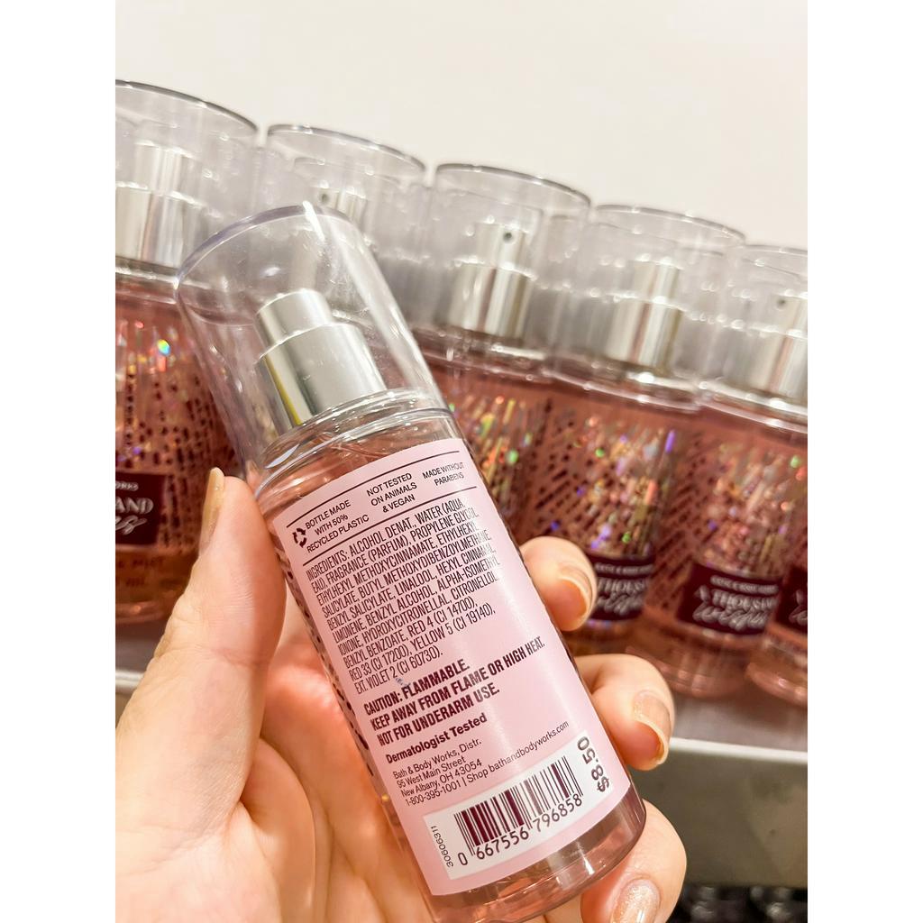 Body mist mini A THOUSAND  - xịt khử mùi toàn thân mùi ngọt mát Body Mist Bath And Body Works Mỹ 75ml
