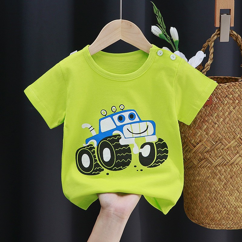 Áo thun bé trai cộc tay cotton mềm mát in hình đáng yêu AC01 - BÉ NHÀ THỊ