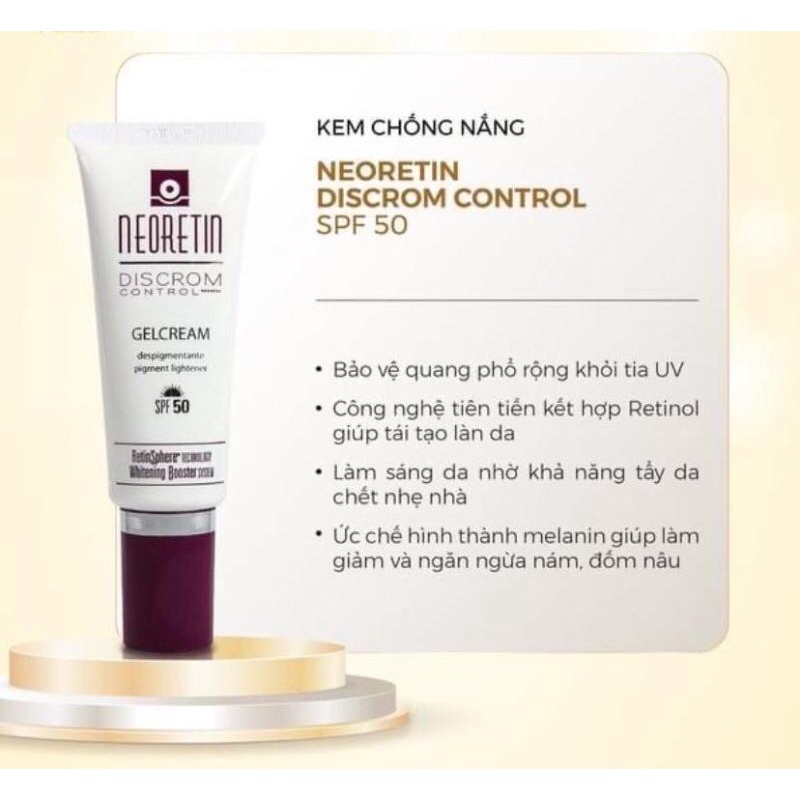 Kem Chống Nắng Neoretin Discrom Control Gel Cream SPF50+ 40ml