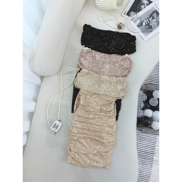 Đầm dự tiệc nhũ kim sa lấp lánh - Hàng loại 1