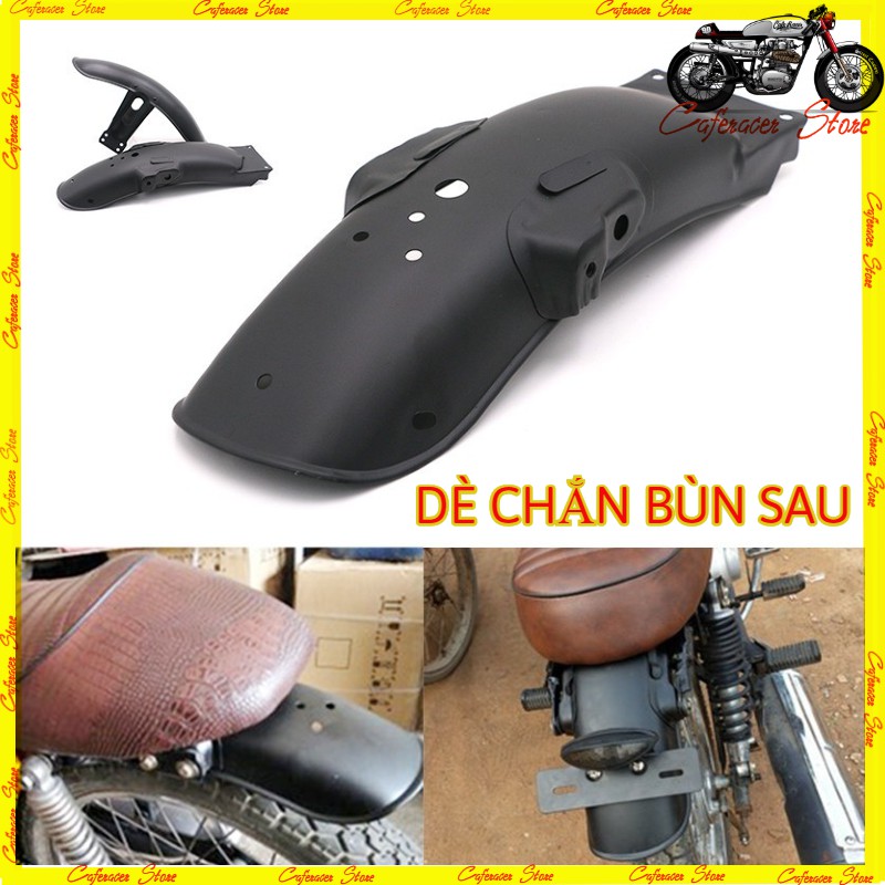 DÈ CHẮN BÙN XE MÁY ĐỘ 💎 DÈ SAU, hợp kim thép, sơn tĩnh điện độ xe classic, 67, win, cafe racer