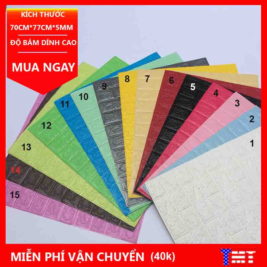 Xốp Dán Tường 3D Giả Gạch-Decal Dán Tường-giá rẻ -cách âm-cách nhiệt-70*77cm loại 1 siêu dính-Bách Việt
