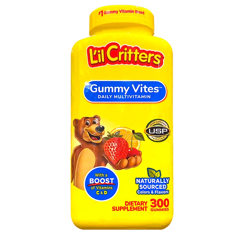 (Date 6/2024)Kẹo Dẻo Bổ Sung Vitamin Và Khoáng Chất Cho Trẻ L'il Critters Gummy Vites 300 Viên