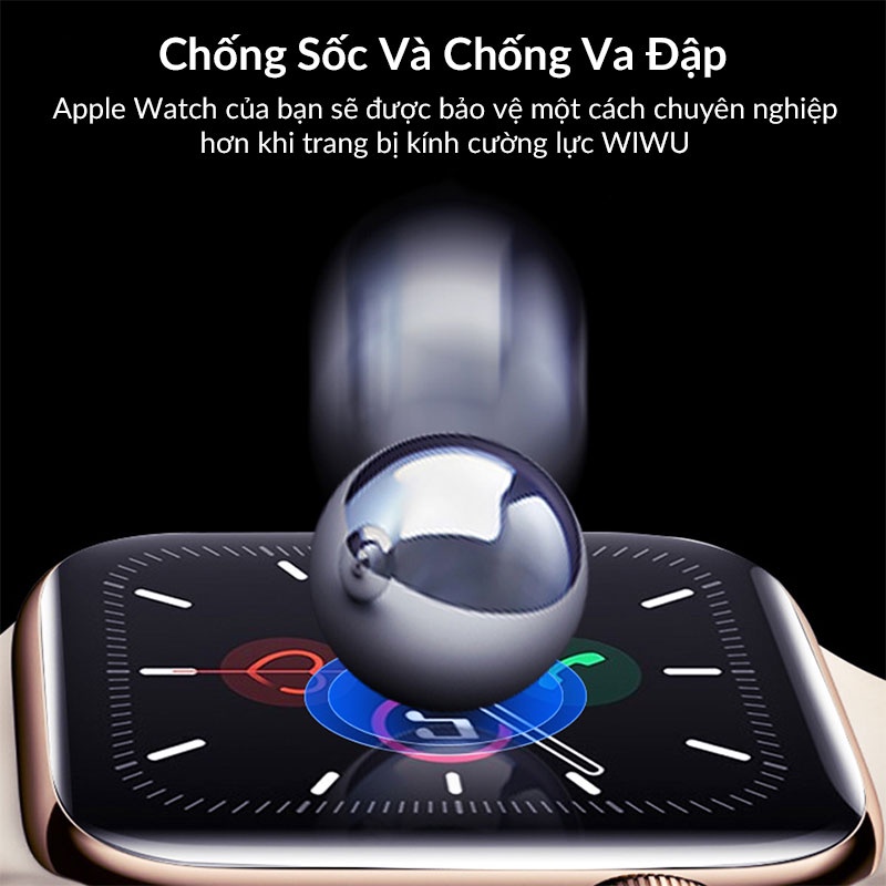 Set 2 Miếng Dán Cường Lực Apple Watch WIWU 2.5D Full Viền, Độ Cứng 6H, Chống Sốc, Chống Thấm Nước, Độ Trong Suốt Cao