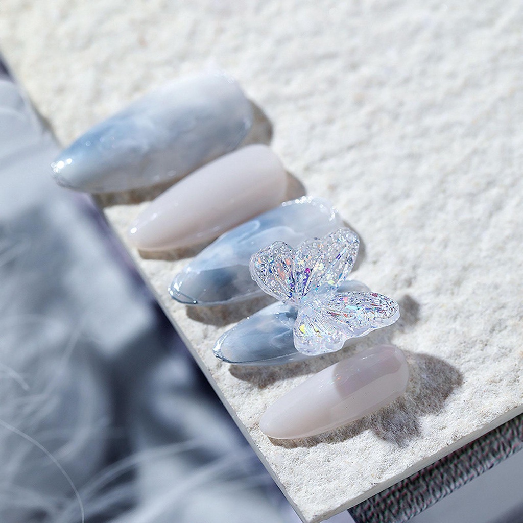 OCEANMAP Miếng Dán Trang Trí Móng Tay 3D Hình Bướm Xinh Xắn