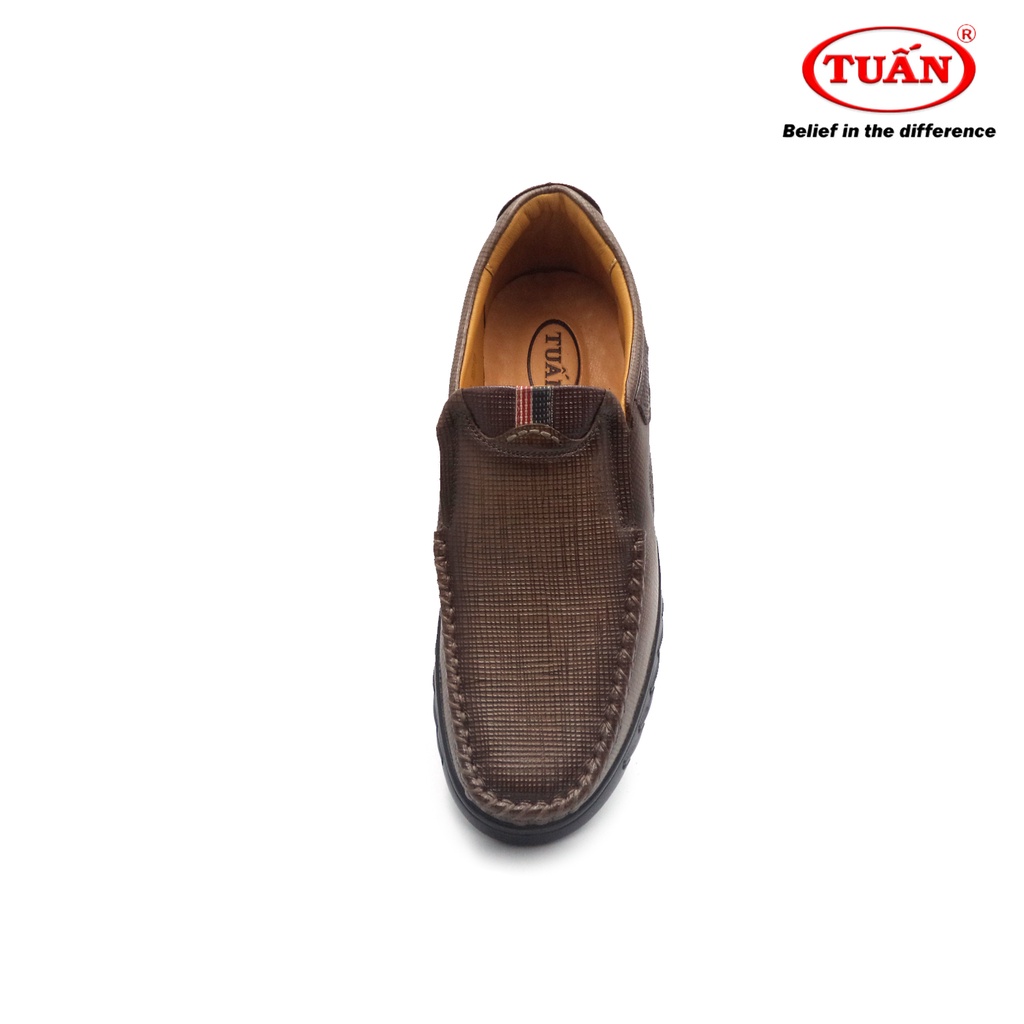 Giày da nam giày mọi cao cấp quai da nhập khẩu đế cao su thương hiệu Tuấn GXHU-244