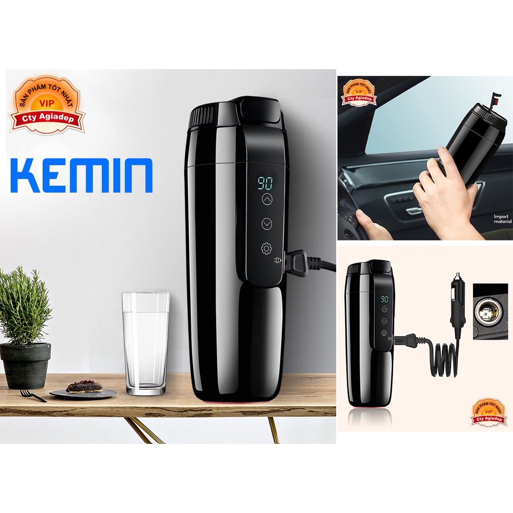 Bình đun nước nóng trên xe hơi oto KEMIN 350 pha sữa mỳ tôm cafe