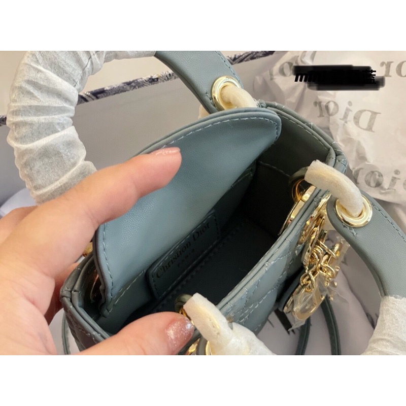 Túi xách diỏr mini lady 3 ô sz 12 chất da thật