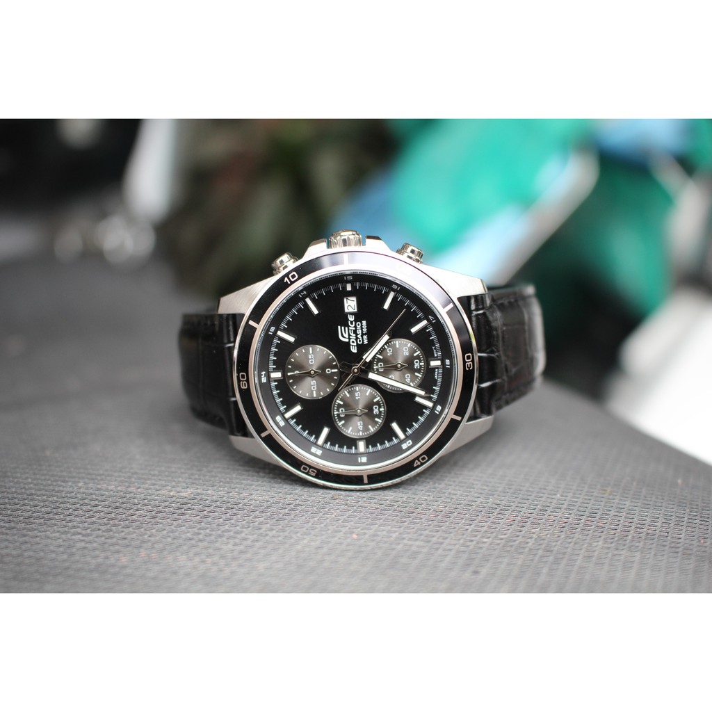 Đồng hồ nam CASIO EDIFICE EFR-526L-1AVUDF – NAM – chống nước độ sâu 100m - MẶT ĐEN H