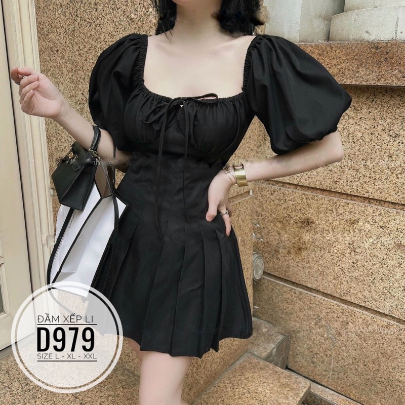 Bigsize Đầm xếp li D979