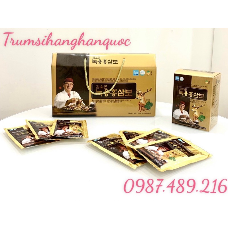[ HÀNG MỚI VỀ ] NƯỚC HỒNG SÂM NHUNG HƯƠU KIM O KUN, HỘP 30 GÓI 70ml