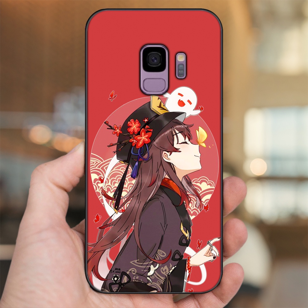 Ốp lưng Samsung S9 viền đen in hình Hutao Genshin Impact