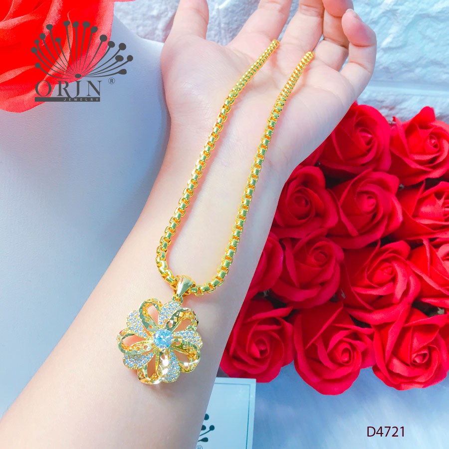 Dây chuyền nữ, dây xích mặt hoa đính đá thiết kế cao cấp Orin D4721