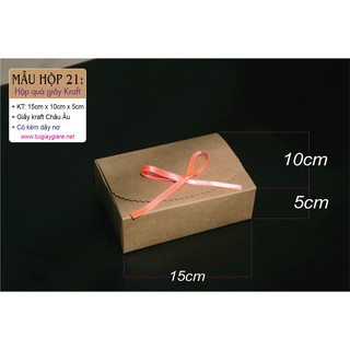 50 cái - Hộp quà giấy kraft Châu Âu đựng quà tặng phụ kiện mỹ phẩm quà cưới socola trang sức - Hộp số 21
