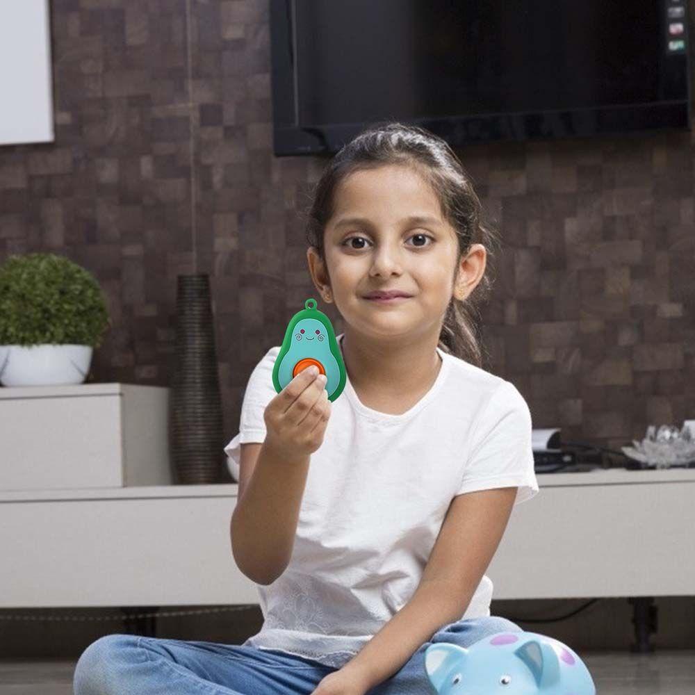 YIYU Đồ chơi bóp bong bóng silicone chống căng thẳng họa tiết quả bơ đơn giản có dây đeo