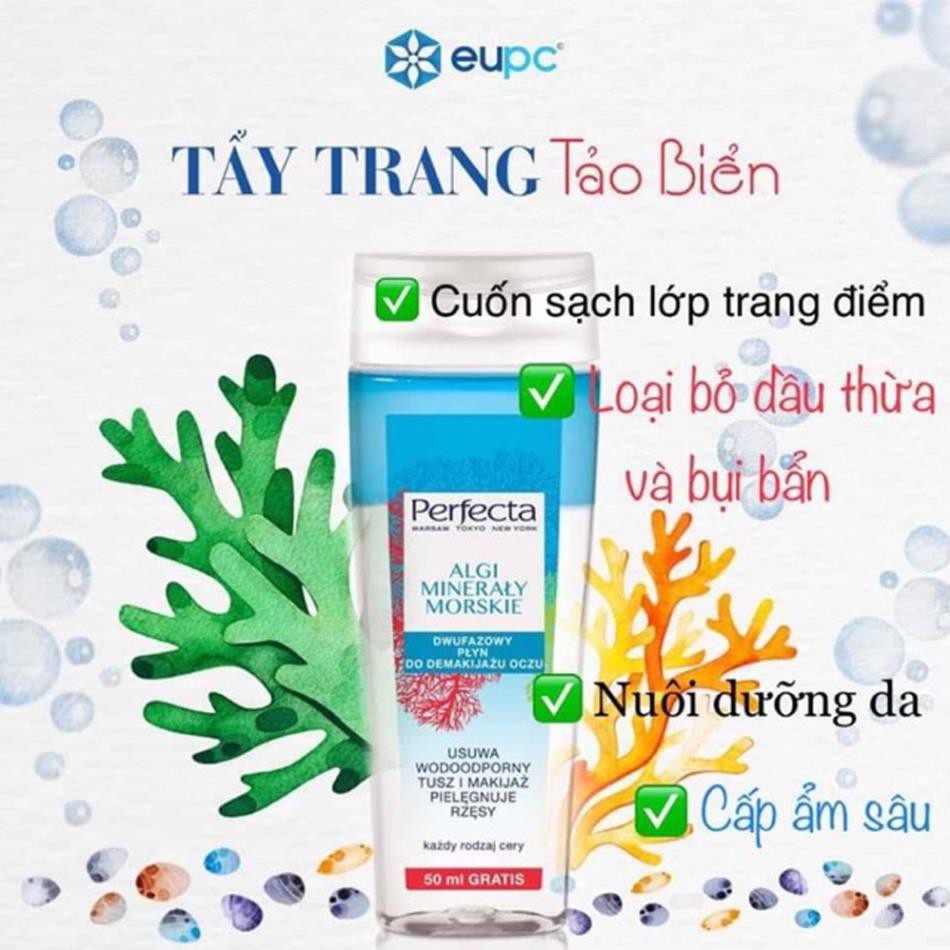BỘ SẢN PHẨM TẨY TRANG 2 THÌ DẦU-NƯỚC VÀ NƯỚC MICELLAR TẢO BIỂN PERFECTA | BigBuy360 - bigbuy360.vn